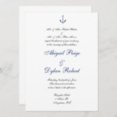 "Anchors away" huwelijksuitnodigingen Kaart (Voorkant / Achterkant)