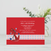 Anchors Away Invitation Kaart (Staand voorkant)