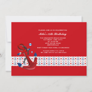 Anchors Away Invitation Kaart