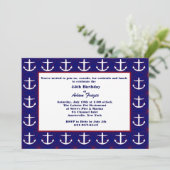Anchors Away Invitation Kaart (Staand voorkant)