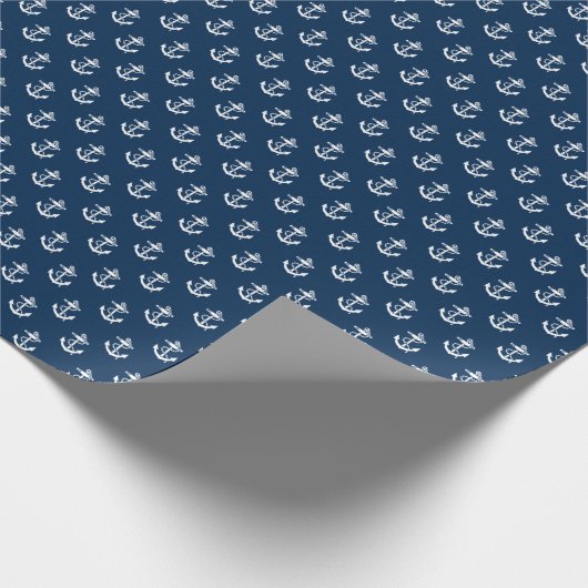 Anchors Away Nautical Personalize Cadeaupapier (Hoek)