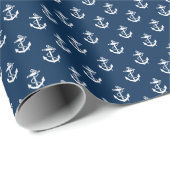 Anchors Away Nautical Personalize Cadeaupapier (Rol Hoek)