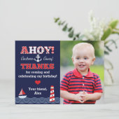 Anchors Away Nautical Photo Bedankt Opmerking (Staand voorkant)