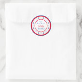 Anchors Away Red White Blue 50th Birthday Ronde Sticker (Tas)