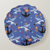 Anchors Away Rond Kussen (Achterkant)