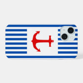 Anchors Away Telefoonhoes (rood en blauw) iPhone 15 Case (Achterkant horizontaal)