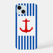 Anchors Away Telefoonhoes (rood en blauw) iPhone 15 Case (Achterkant)