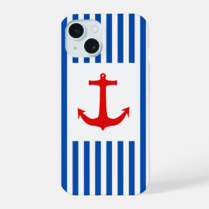 Anchors Away Telefoonhoes (rood en blauw) iPhone 15 Case