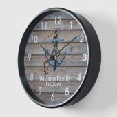 Anchors Away Wall Clock Black Wooden Lijst (Hoek)