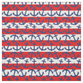 Anchors Aweeg, Nautical Stripes Fabric Stof (Swatch)