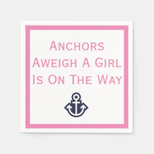 Anchors Aweigh A Girl's On the Way Anchor Napkins Servet