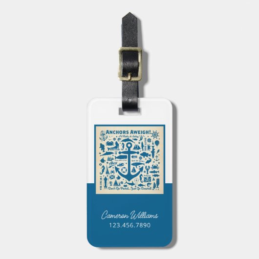 Anchors Aweigh. Bagagelabel (Voorkant verticaal)