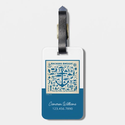 Anchors Aweigh. Bagagelabel (Achterkant verticaal)