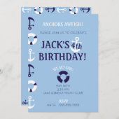 Anchors Aweigh Birthday Invitation Kaart (Voorkant / Achterkant)