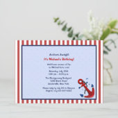 Anchors Aweigh Birthday Party Invitation Kaart (Staand voorkant)