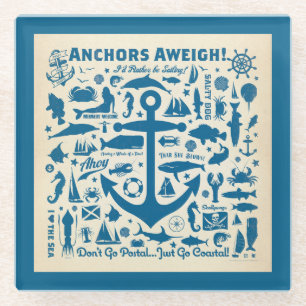 Anchors Aweigh. Glazen Onderzetter