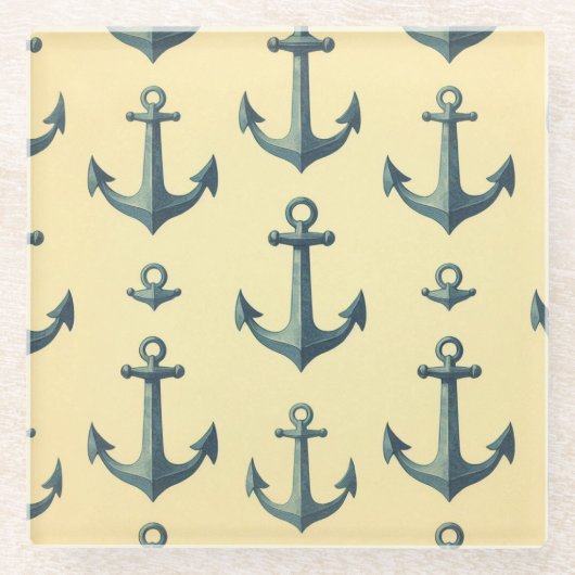 Anchors Aweigh Glazen Onderzetter (Voorkant)