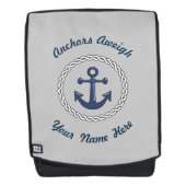 Anchors Aweigh Gray Personalized Rugtassen (Voorkant)