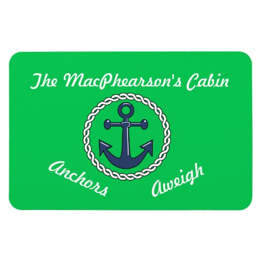 Anchors Aweigh Green Stateroom Deurmarkering Green Magneet (Horizontaal)