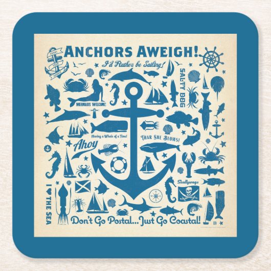 Anchors Aweigh. Kartonnen Onderzetters (Voorkant)