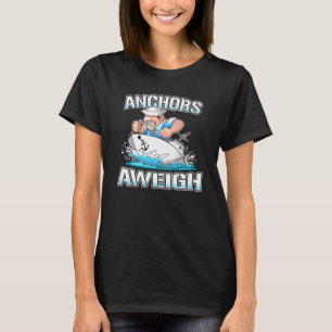 Anchors Aweigh Naval Battleship Soldier Veteran T-shirt