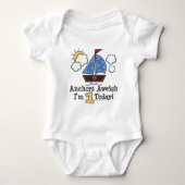 Anchors Aweigh Sailboat 1st Birthday Baby Bodysuit (Voorkant)
