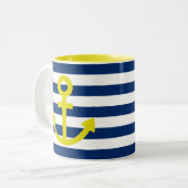 Anchors Aweigh Tweekleurige Koffiemok (Voorkant links)