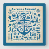 Anchors Aweigh. Vierkante Klok (Voorkant)