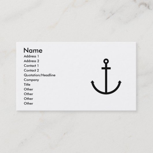 Anchors Aweigh Visitekaartje (Voorkant)