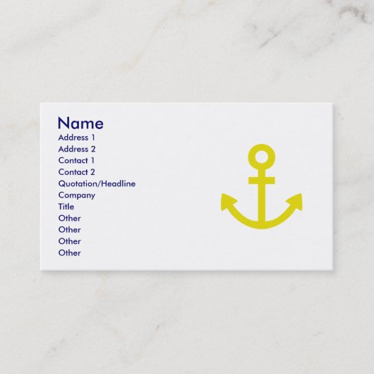 Anchors Aweigh Visitekaartje (Voorkant)