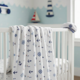 Anchors & Helms Nautical Kids ID1256 Fleece Deken