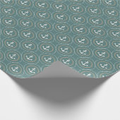 Anchors Nautical Dark Sage Green Sailor Circles Cadeaupapier (Hoek)