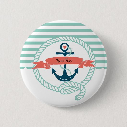 Anchors Nautical Ronde Button 5,7 Cm (Voorkant)