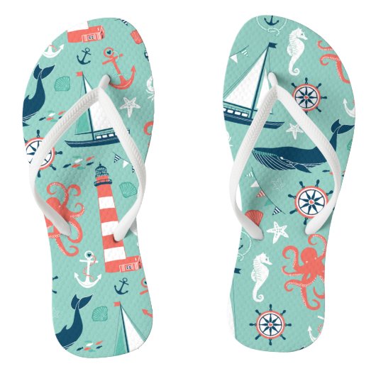 Anchors Nautical Sealife Teenslippers (Voetbed)