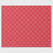 Anchors Nautical Vibrant Red Sailor cirkels Cadeaupapier (Vlak)