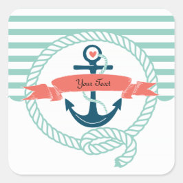 Anchors Nautical Vierkante Sticker