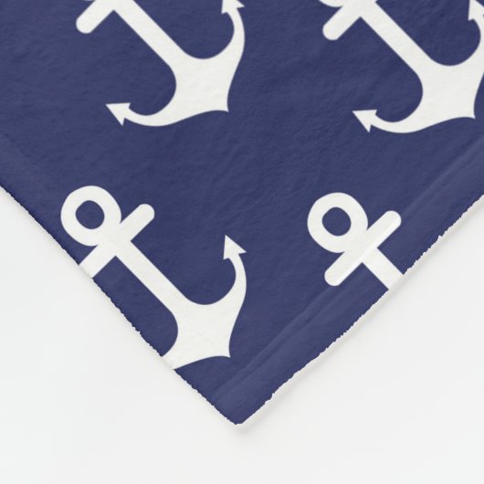 Anchors Navy Blue - Fleece Blanket (Hoek)