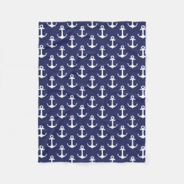 Anchors Navy Blue - Fleece Blanket