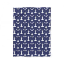 Anchors Navy Blue - Fleece Blanket
