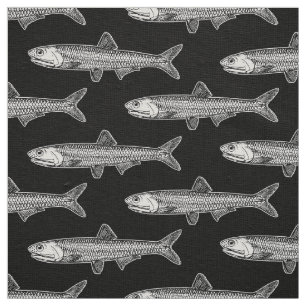 Anchovy Patroon - Zwart-wit Stof