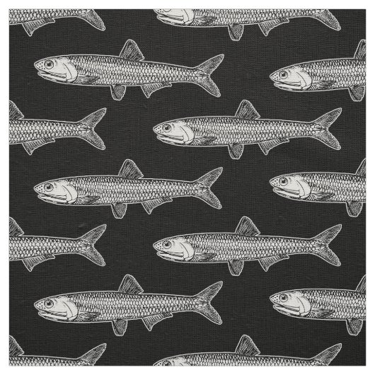 Anchovy Patroon - Zwart-wit Stof (Swatch)