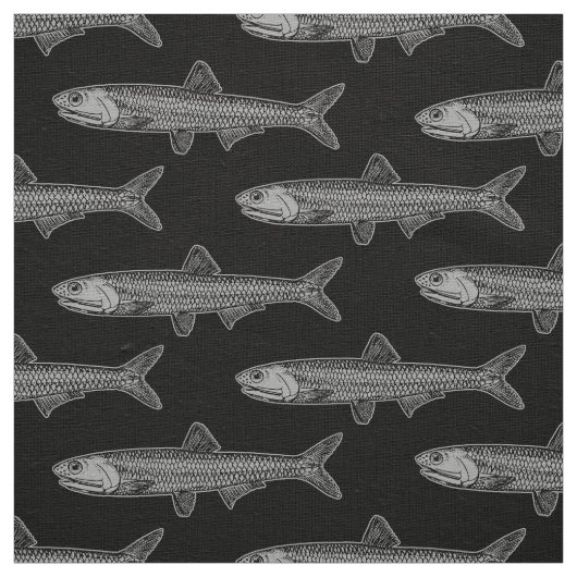 Anchovy Pattern - Zwart en 30% Grijs Stof (Swatch)