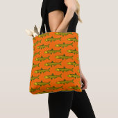 Anchovypatroon - Amber Zwart en Sinaasappel Tote Bag (Dichtbij)
