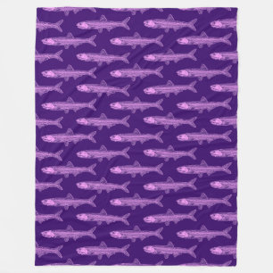Anchovypatroon - Licht violet en diep Paarse Fleece Deken