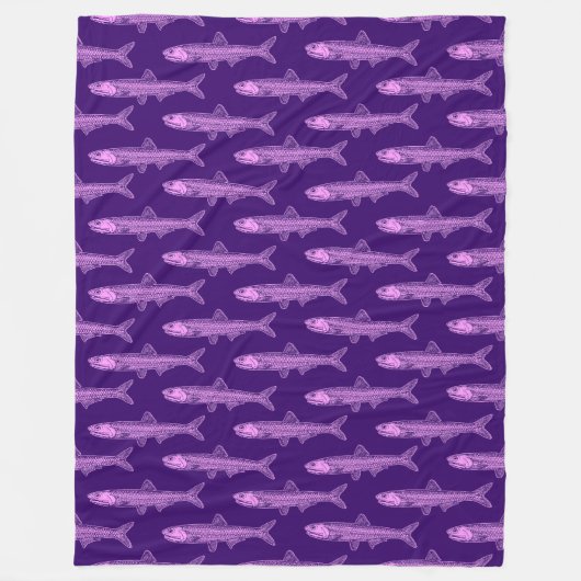 Anchovypatroon - Licht violet en diep Paarse Fleece Deken (Voorkant)
