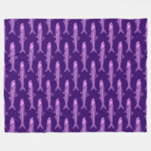 Anchovypatroon - Licht violet en diep Paarse Fleece Deken (Voorkant (Horizontaal))