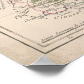 Ancienne Carte - Departement Dordogne Poster (Hoek)