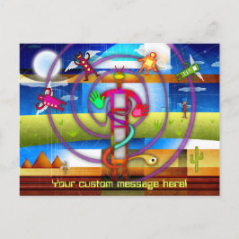 Ancient Alien Astronaut Angel Briefkaart