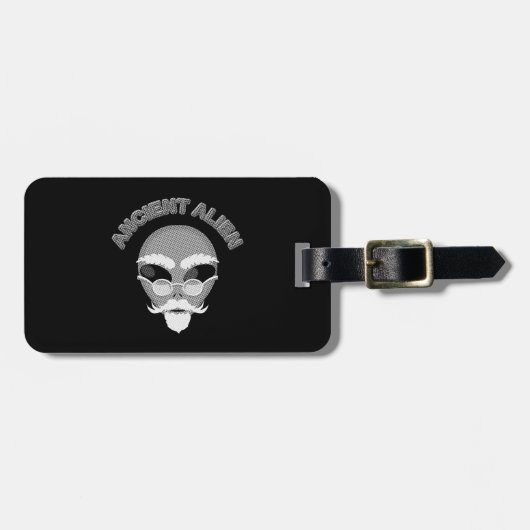 Ancient Alien Head Newsprint Bagagelabel (Voorkant horizontaal)