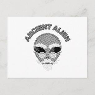 Ancient Alien Head Newsprint Briefkaart
